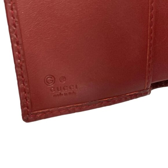 GUCCI Shimmerline/Micro Gucci Red Leather - Trifold Wallet 365-040125 - Picture 9 of 9